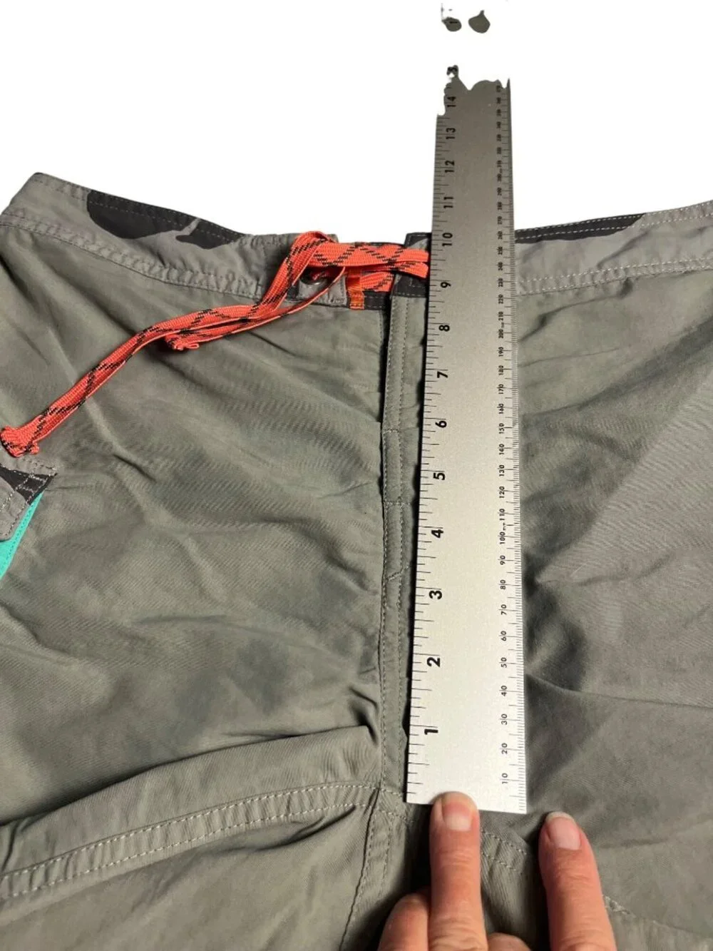 Patagonia Mens Board Shorts Sz 32 gray & black Orange Drawstring Nylon preppy
